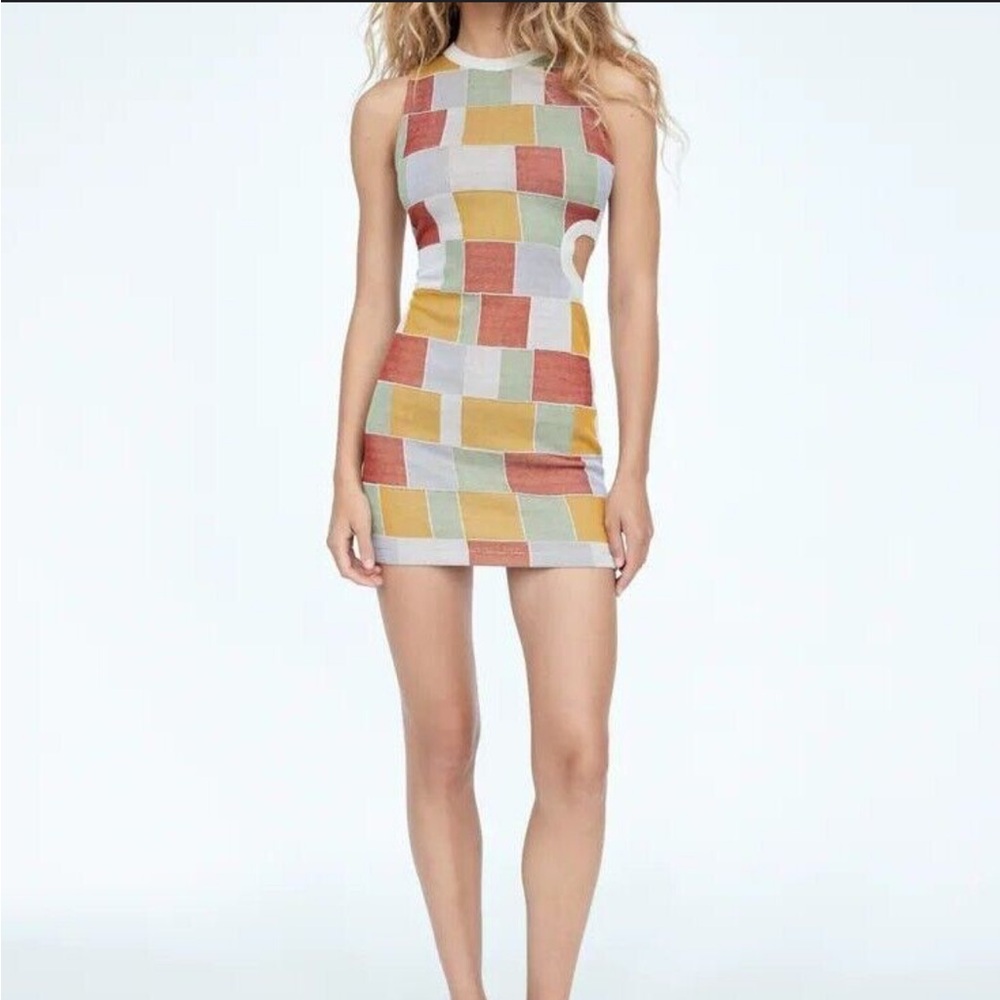 Zara Multicolored Cutout Mini Dress